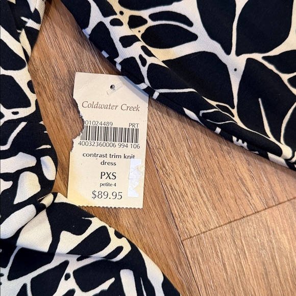 Coldwater Creek Black and Cream Floral Dress - Picture 3 of 6